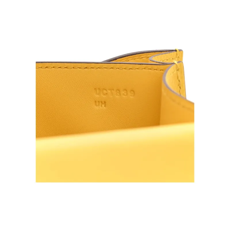 HERMES Constance Epsom Leather Shoulder Bag, Crossbody Bag Mini Women's 9O Jaune De Naples Yellow-6