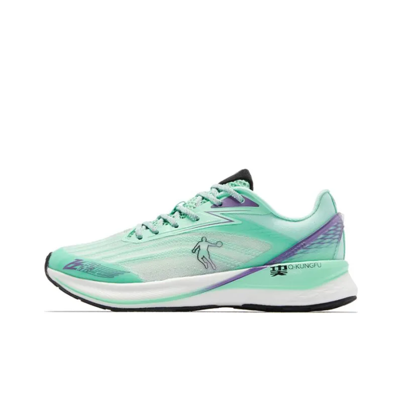 QIAODAN Feiying 2.0 Anti Slip And Wear Resistant Lightweight Low Top Running Shoes Women's White Purple Green-0