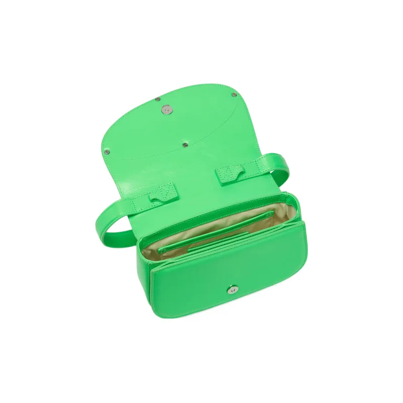 DIESEL Cow Leather 1DR Bag Handbag Shoulder Bag Large Size Women's Neon Green-4