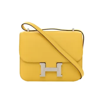 HERMES Constance Epsom Leather Shoulder Bag, Crossbody Bag Mini Women's 9O Jaune De Naples Yellow