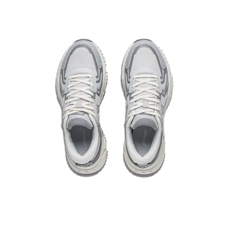 LiNing Pick Up The Light Anti Slip And Wear Resistant Breathable Low Top Running Shoes Women's Antarctic Gray-3
