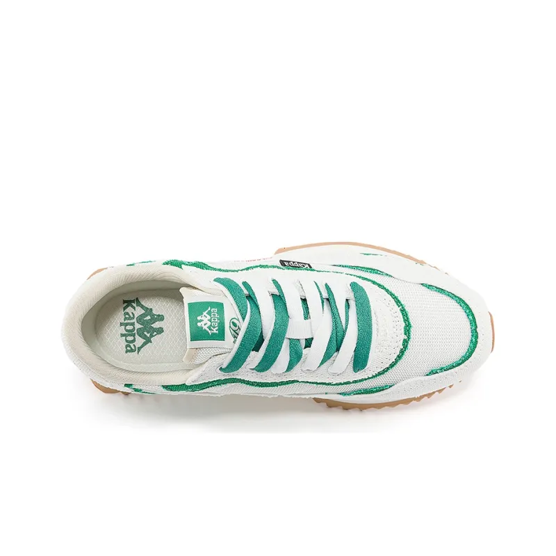 Kappa Anti Slip Wear Resistant Low Top Casual Running Shoes Unisex White Green-2