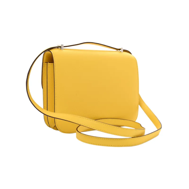 HERMES Constance Epsom Leather Shoulder Bag, Crossbody Bag Mini Women's 9O Jaune De Naples Yellow-2