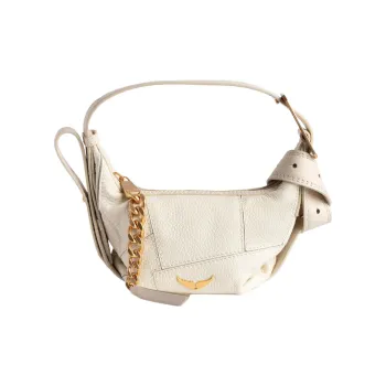 Zadig & Voltaire Calfskin Portable Crossbody Bag Shoulder Bag Mini Women's White