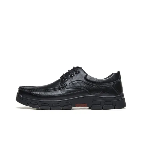 CAMEL Dress Shoes Men Low-Top Black
