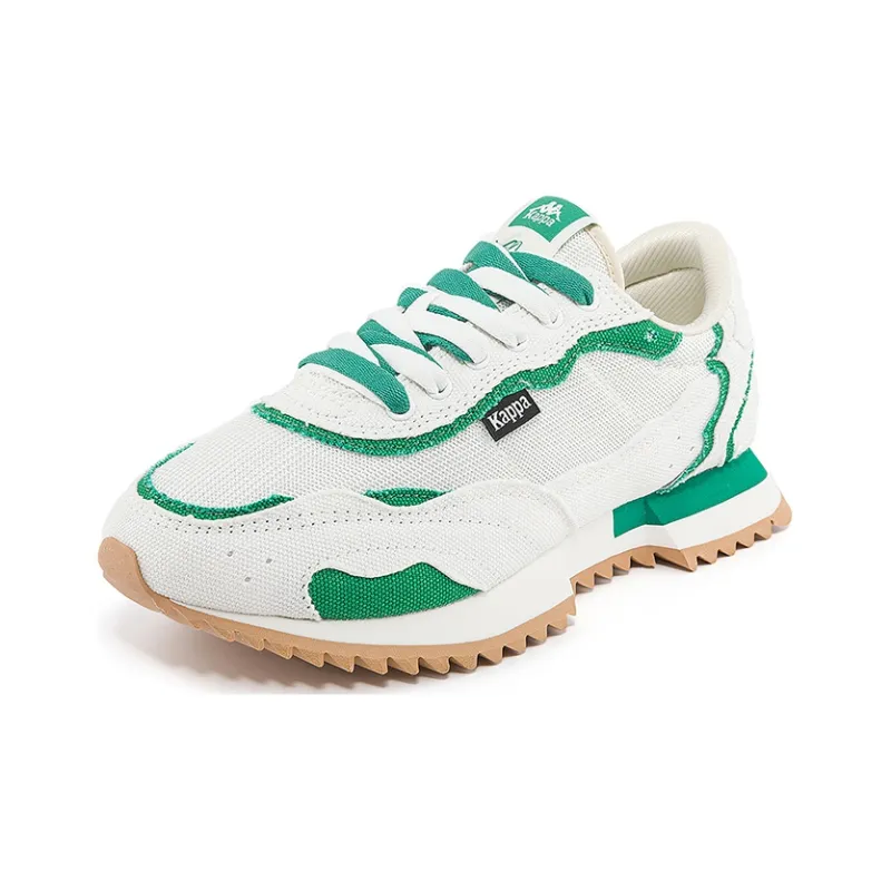 Kappa Anti Slip Wear Resistant Low Top Casual Running Shoes Unisex White Green-1