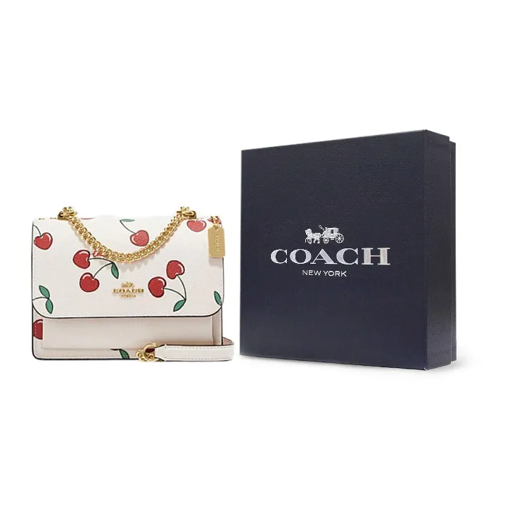 COACH Klare Cow Leather Shoulder Bag Crossbody Bag Small Size Women's White-8