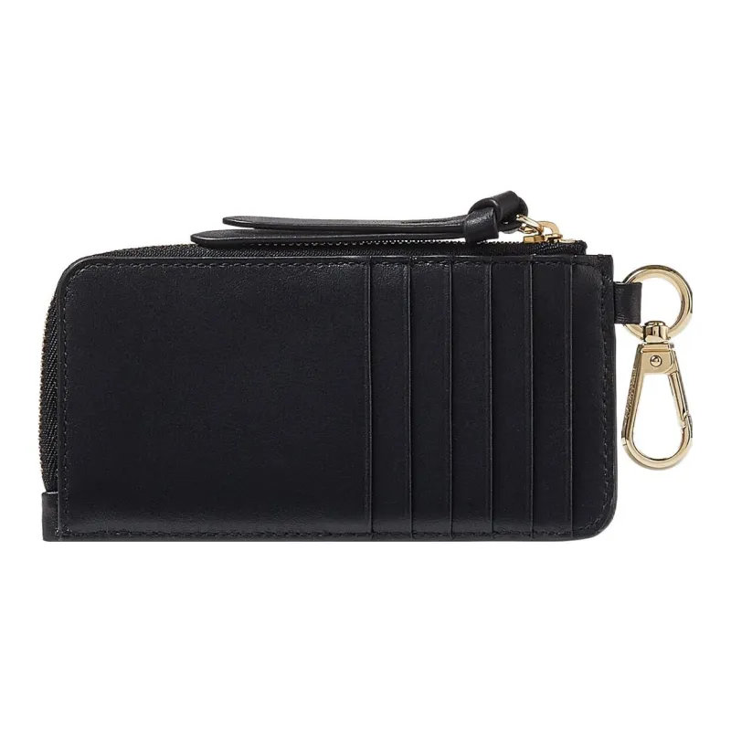 Jimmy Choo Smooth Calf Leather Business Card Holder Card Case Women's Black-2
