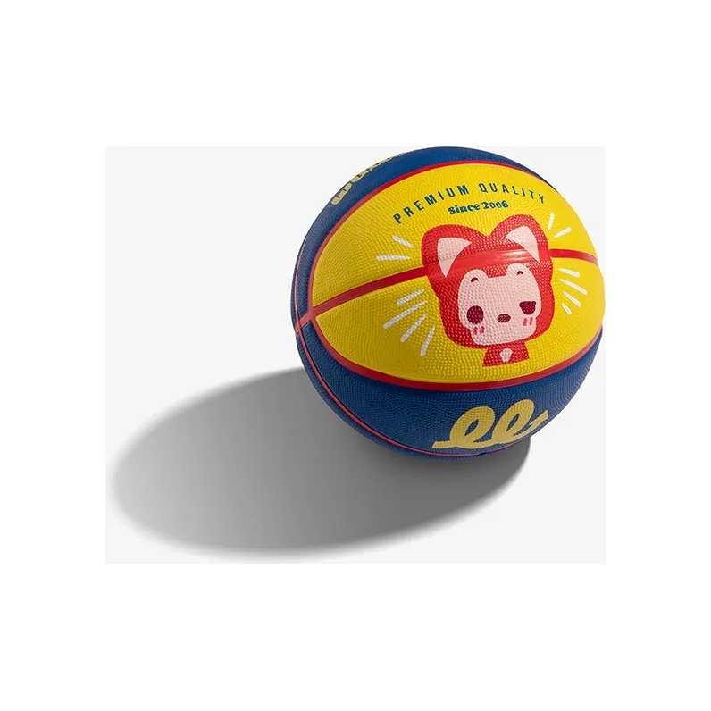 JRs Rubber Basketball Blue Yellow Size 5 Training Kids'-3