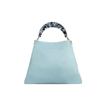 MARNI Venice Cow Leather Hobo Bag Handheld Shoulder Bag Crossbody Bag Handbag Small Size Women's Light Blue