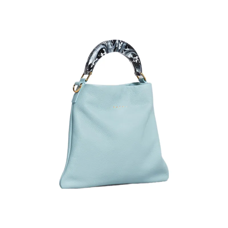 MARNI Venice Cow Leather Hobo Bag Handheld Shoulder Bag Crossbody Bag Handbag Small Size Women's Light Blue-1