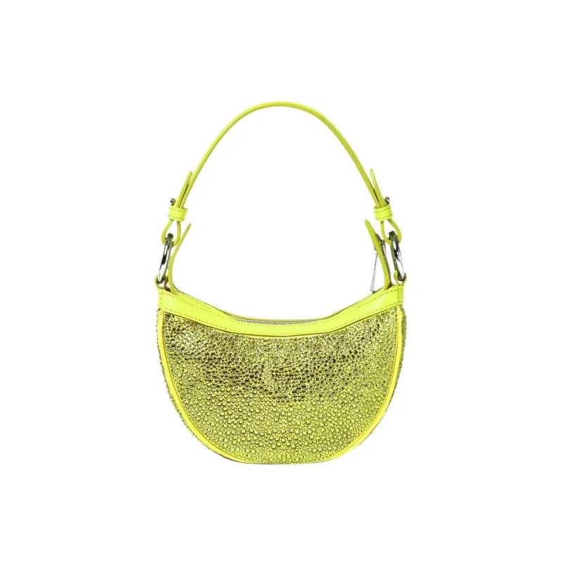 VERSACE Sheepskin Hobo Biker Shoulder Bag Handbag Small Size Women's Fluorescent Color-2