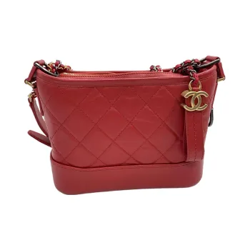 CHANEL Gabrielle Shoulder Bag Crossbody Bag Small Size Women's Watermelon Red