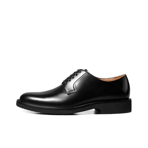 THOM WILLS British Business Calfskin Derby Shoes Dress Shoes Men's Black