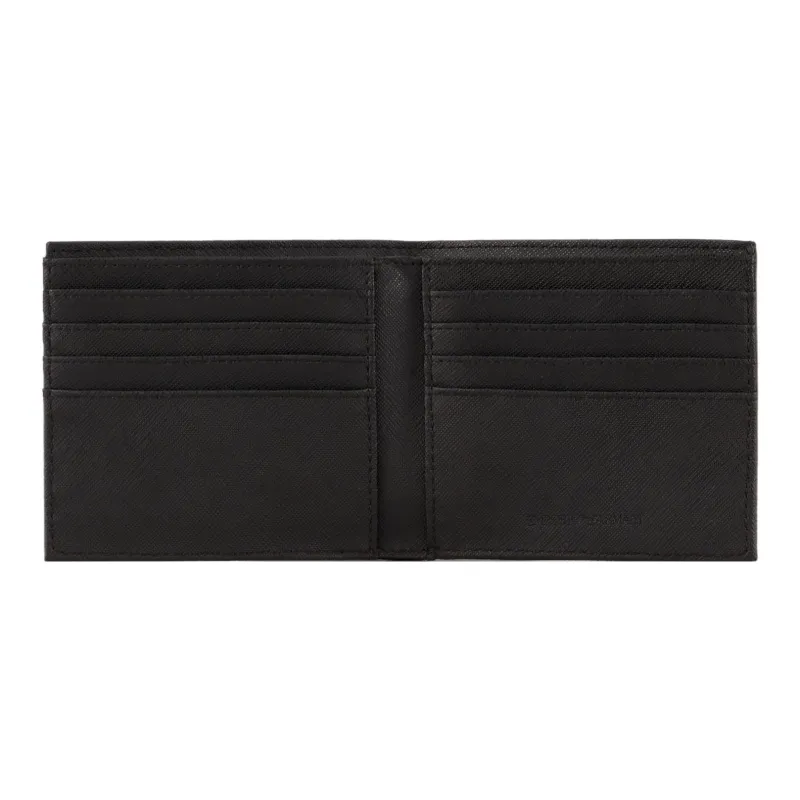 EMPORIO ARMANI Polyamide Leather Card Holder, Wallet Regular Men's Black-2