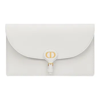 DIOR Bobby Smooth Calf Leather Clutch Women's White