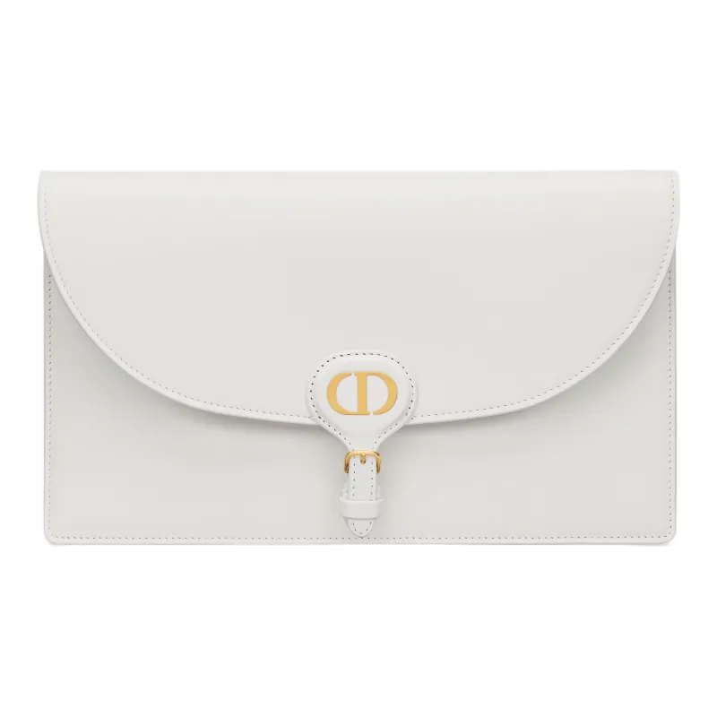 DIOR Bobby Smooth Calf Leather Clutch Women's White-0