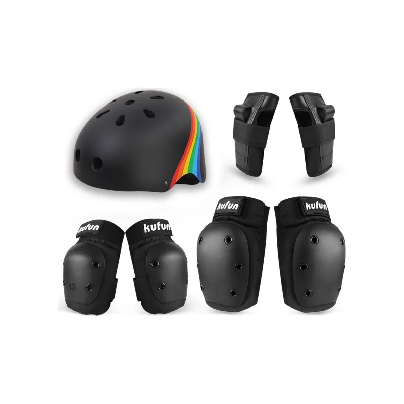 KUFUN Skateboard Protective Gears Composite Material EVA Outdoor Sports Unisex S M L XL Phantom Black-7