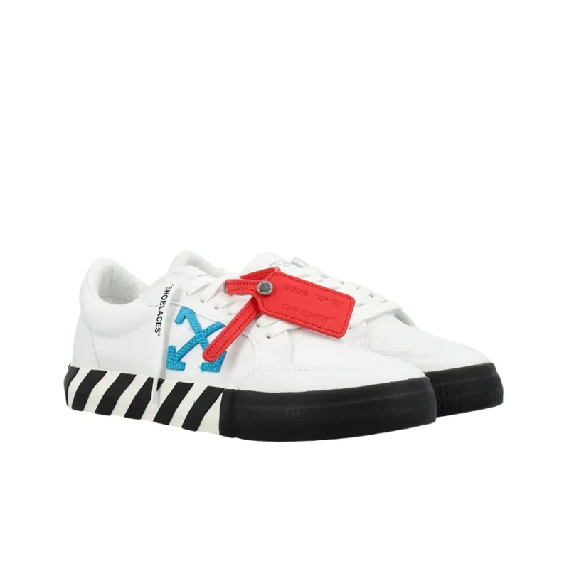 OFF WHITE Vulcanized Low White Teal Canvas-2