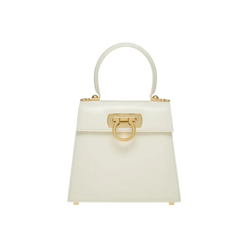 FERRAGAMO Cow Leather Handbag Small Size Women's Beige-0
