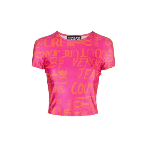 VERSACE JEANS COUTURE Crop Tops Women's Fuchsia