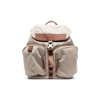 Timberland Cow Leather Trim Backpack Men's Light Beige/Cream Brown