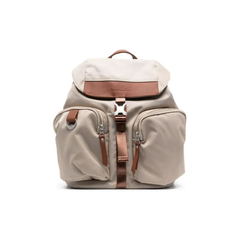 Timberland Cow Leather Trim Backpack Men's Light Beige/Cream Brown-0