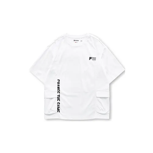 FILA FUSION Trending Street Series T-Shirts Men Standard White