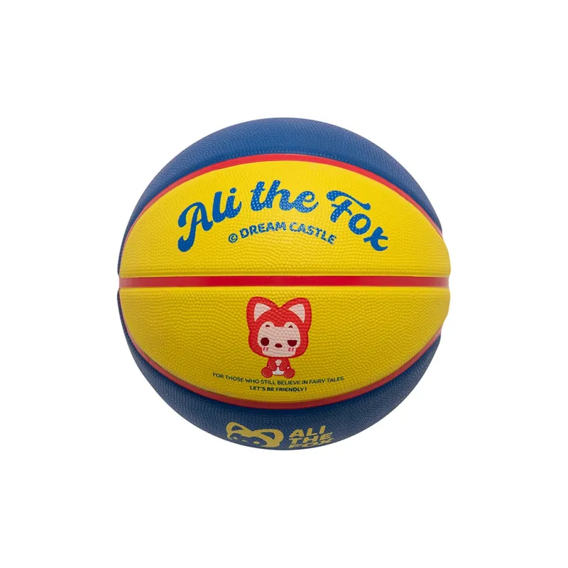JRs Rubber Basketball Blue Yellow Size 5 Training Kids'-1