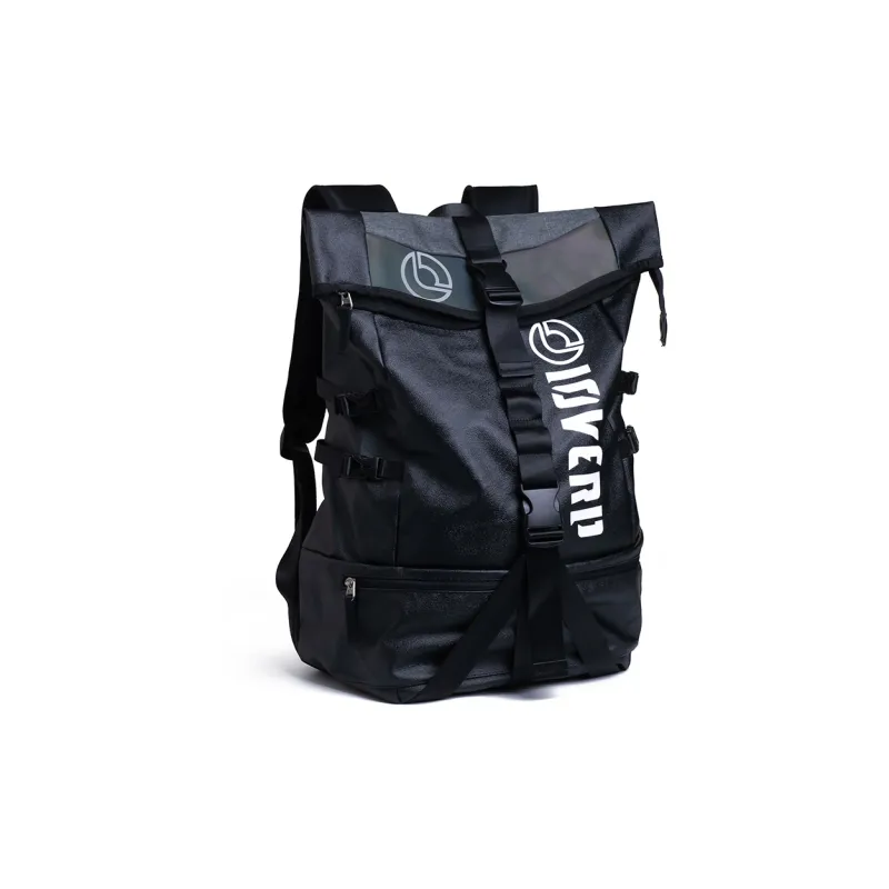 LOVERPUSS Synthetic Material Backpack Large Size Unisex Color Blocking Cool Black-6