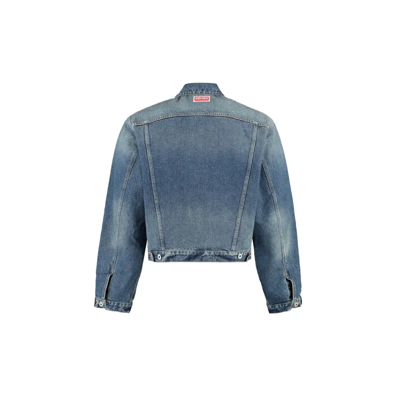 KENZO Button Up Cropped Denim Jacket-1