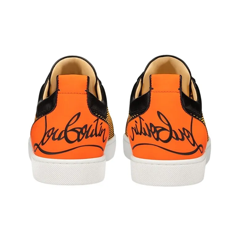 CL LUBOTING Stylish Skateboarding Shoes Men's Black Orange-4