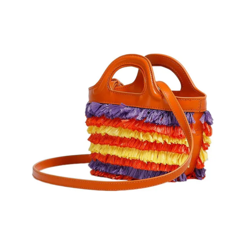 MARNI Logo Printed Fringe Detailed Tote Bag-2