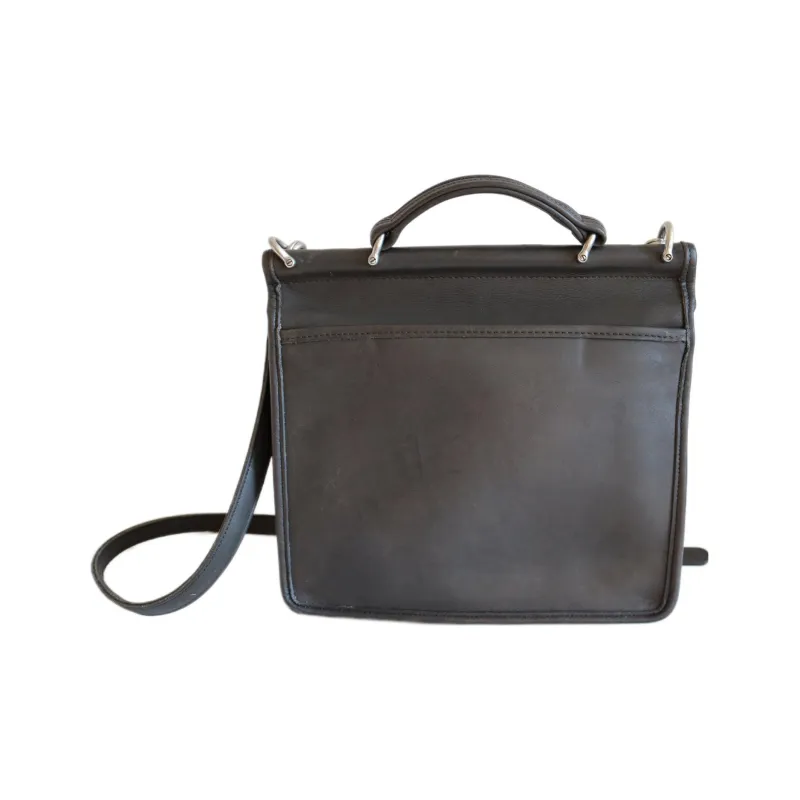 COACH Willis Smooth Cow Leather Handbag Shoulder Bag Crossbody Bag Large Size Women's Black-1