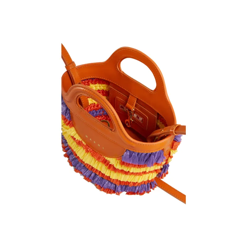 MARNI Logo Printed Fringe Detailed Tote Bag-4