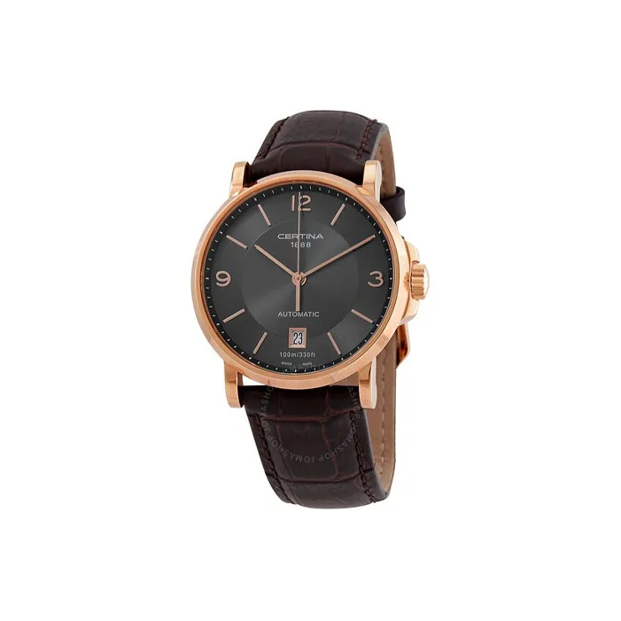CERTINA Automatic Mechanical Movement Men's Watches Watch Black Dial Stainless Steel Case Cow Leather Strap-1