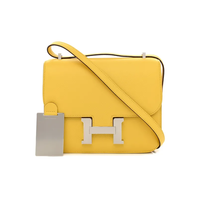 HERMES Constance Epsom Leather Shoulder Bag, Crossbody Bag Mini Women's 9O Jaune De Naples Yellow-1
