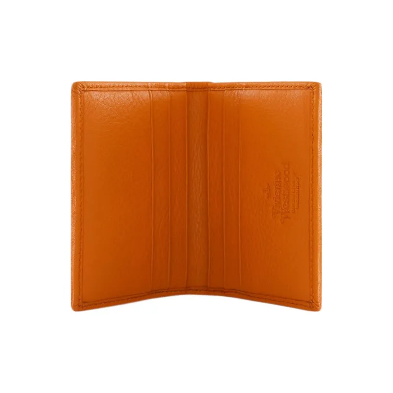 Vivienne Westwood Calfskin Card Holder Men's Orange-2