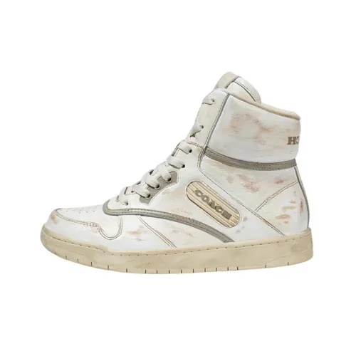 COACH Skateboard Shoes Women's High-Top Off White