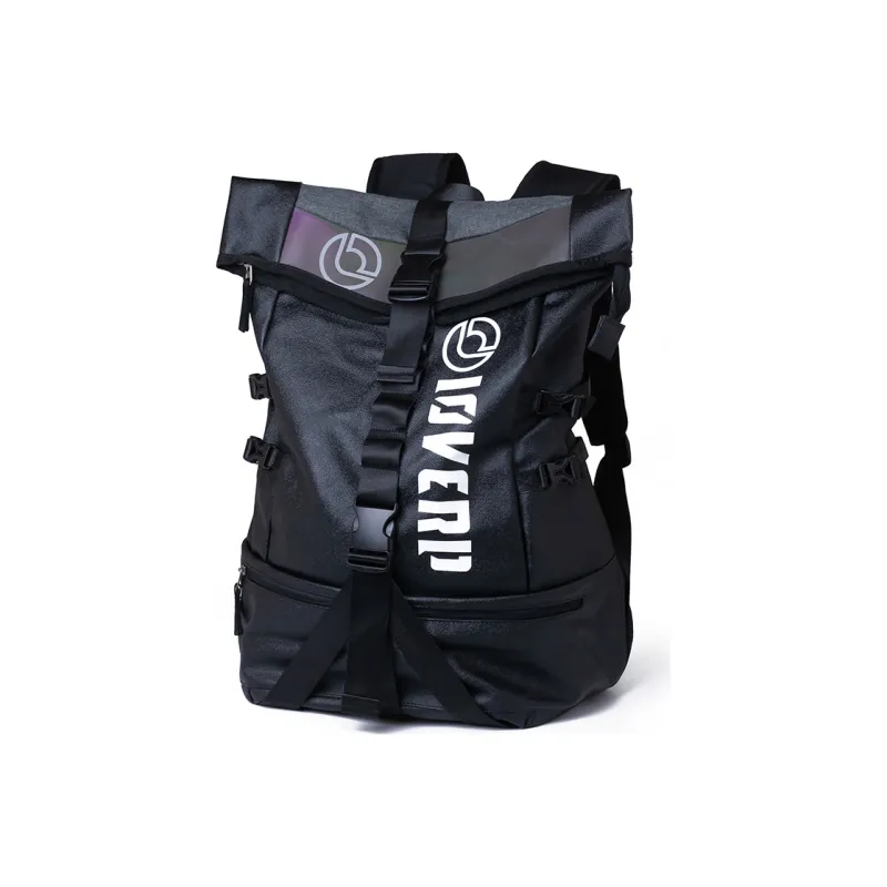 LOVERPUSS Synthetic Material Backpack Large Size Unisex Color Blocking Cool Black-7