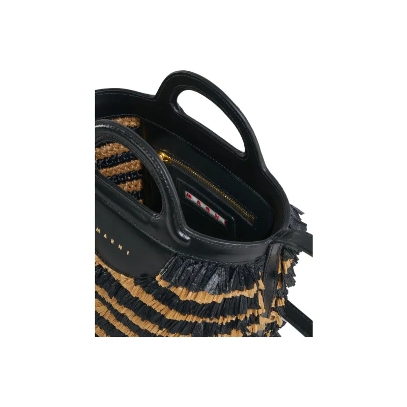 MARNI Logo Detailed Fringe Detailed Small Top Handle Bag-4