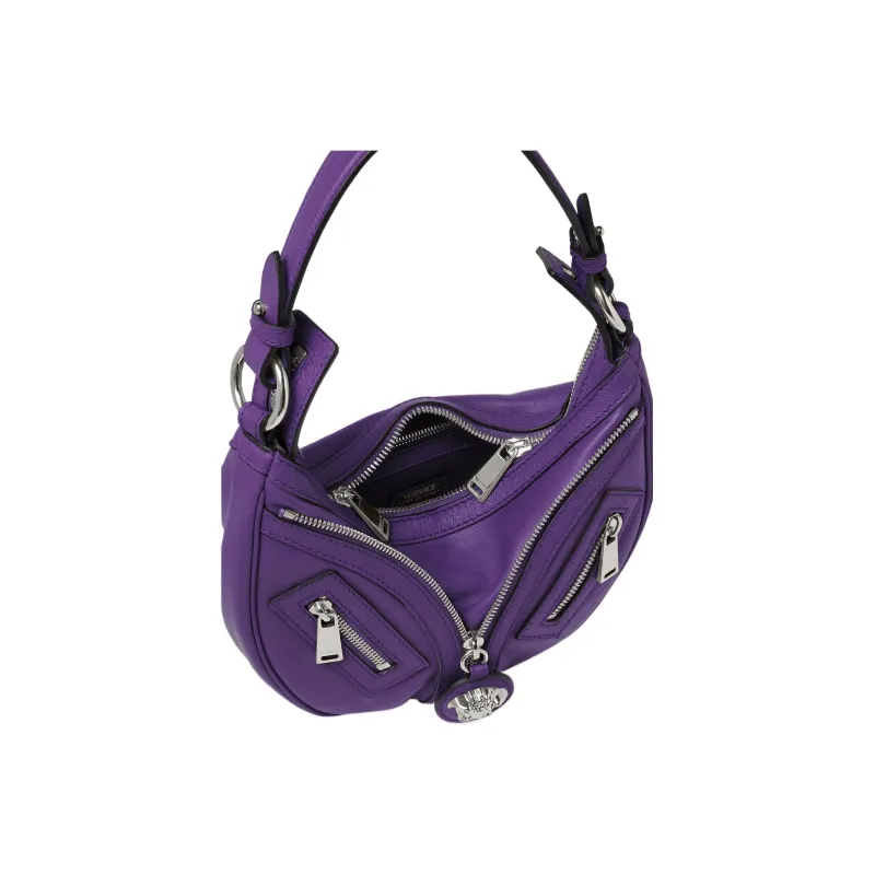 FANSIZHE Cow Leather Hobo Bag Biker Bag Shoulder Bag Handbag Shoulder Bag Women's Purple-3