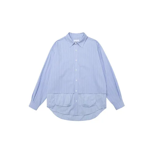 URBAN STANDARD Shirts Men Blue/White Stripes