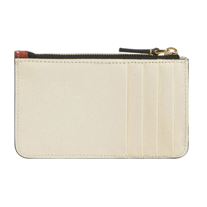 MARNI Saffiano Logo Printed Color Block Card Case-1