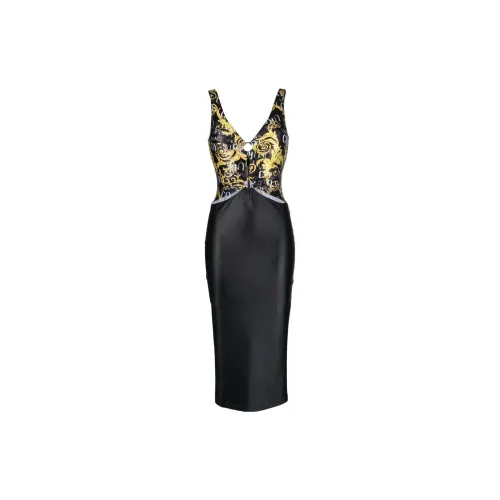 VERSACE JEANS COUTURE Sleeveless Dresses Women's Black/Gold