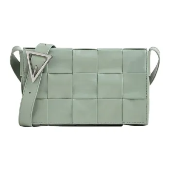 Bottega Veneta Cassette Crossbody Bag Medium Intreccio Sage Green