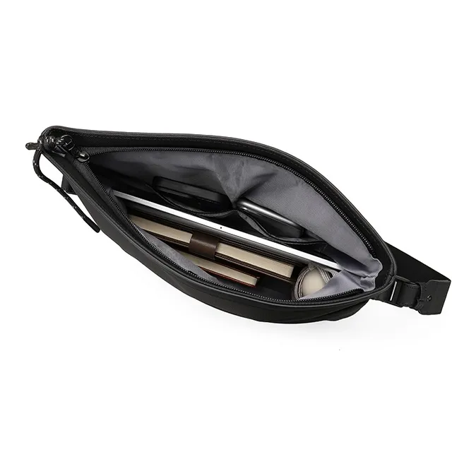 PIERRE CARDIN Fabric Messenger Bag, Shoulder Bag, Crossbody Bag Medium Size Men's Black-5