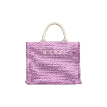 MARNI Raffia Tote Bag, Shopping Bag, Shoulder Bag, Crossbody Bag, Handbag Trumpets Women's Purple