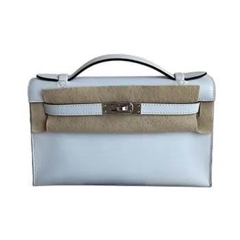 HERMES Mini Kelly Generation 1 Swift Leather Kelly Bag Handbags Women's T0 Bleu Brume Haze Blue/Dusty Blue