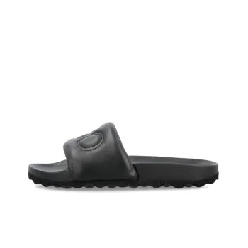 OFF WHITE Bookish Leather Sliders Black